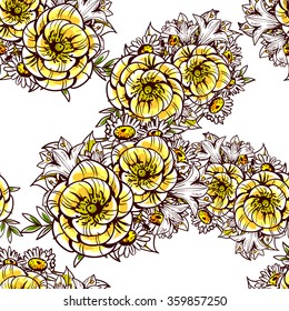 Abstract elegance seamless pattern with floral background