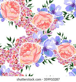 Abstract elegance seamless pattern with floral background