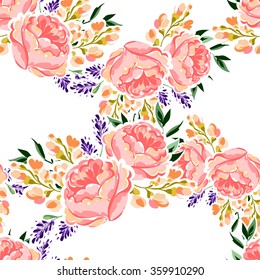 Abstract elegance seamless pattern with floral background