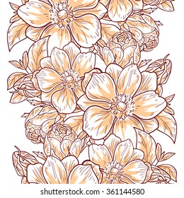 Abstract elegance seamless pattern with floral background