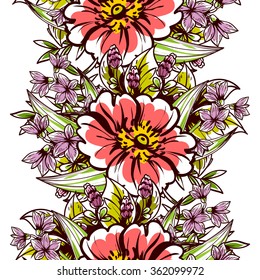 Abstract elegance seamless pattern with floral background