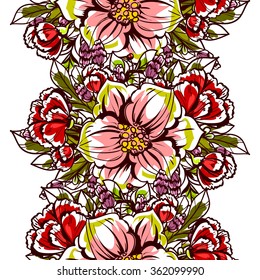 Abstract elegance seamless pattern with floral background