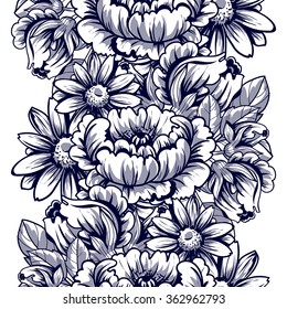 Abstract elegance seamless pattern with floral background