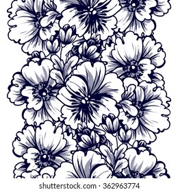 Abstract elegance seamless pattern with floral background