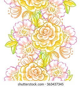 Abstract elegance seamless pattern with floral background