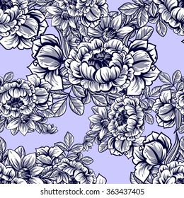 Abstract elegance seamless pattern with floral background