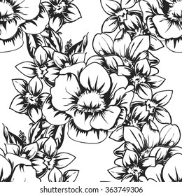 Abstract elegance seamless pattern with floral background