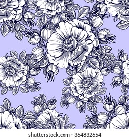 Abstract elegance seamless pattern with floral background