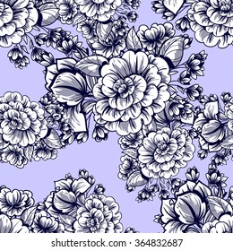 Abstract elegance seamless pattern with floral background