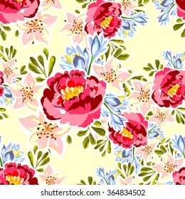 Abstract elegance seamless pattern with floral background