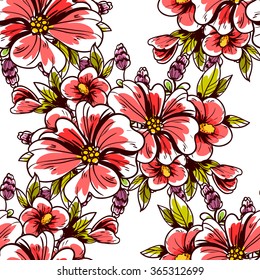 Abstract elegance seamless pattern with floral background