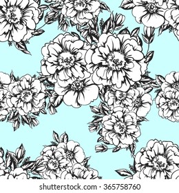 Abstract elegance seamless pattern with floral background