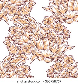 Abstract elegance seamless pattern with floral background