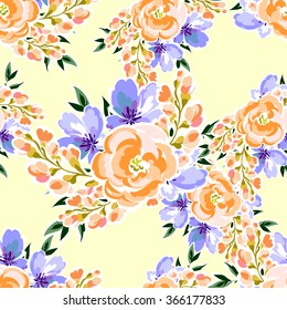 Abstract elegance seamless pattern with floral background