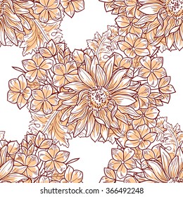 Abstract elegance seamless pattern with floral background