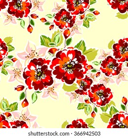 Abstract elegance seamless pattern with floral background