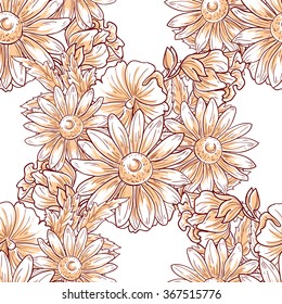 Abstract elegance seamless pattern with floral background