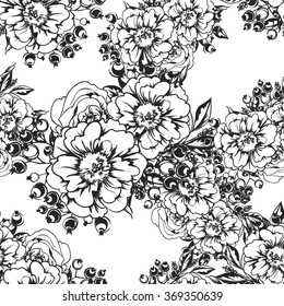 Abstract elegance seamless pattern with floral background