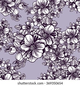Abstract elegance seamless pattern with floral background