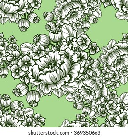 Abstract elegance seamless pattern with floral background