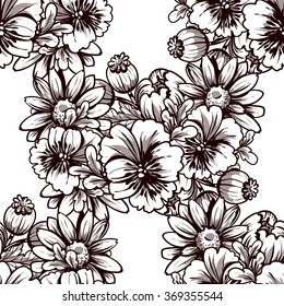 Abstract elegance seamless pattern with floral background