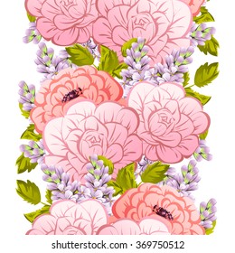 Abstract elegance seamless pattern with floral background