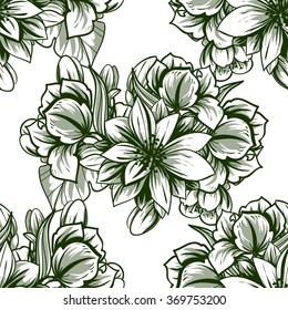 Abstract elegance seamless pattern with floral background