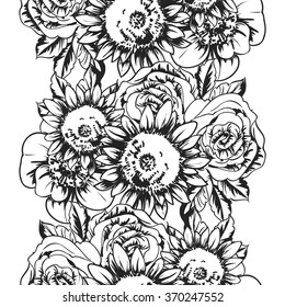 Abstract elegance seamless pattern with floral background