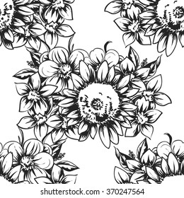 Abstract elegance seamless pattern with floral background