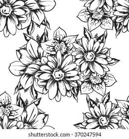 Abstract elegance seamless pattern with floral background