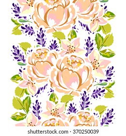 Abstract elegance seamless pattern with floral background