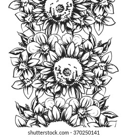 Abstract elegance seamless pattern with floral background