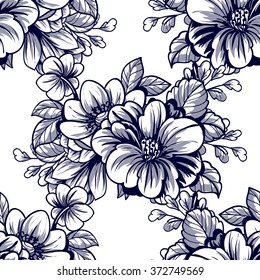 Abstract elegance seamless pattern with floral background Abstract elegance seamless pattern with floral background