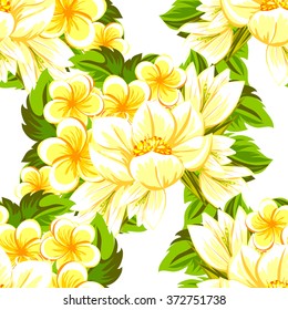 Abstract elegance seamless pattern with floral background