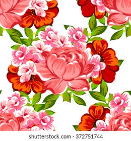 Abstract elegance seamless pattern with floral background Abstract elegance seamless pattern with floral background
