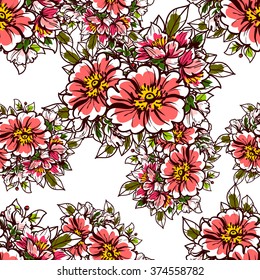 Abstract elegance seamless pattern with floral background