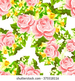 Abstract elegance seamless pattern with floral background