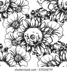 Abstract elegance seamless pattern with floral background
