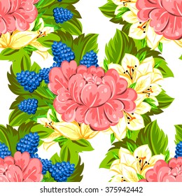 Abstract elegance seamless pattern with floral background