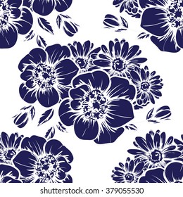 Abstract elegance seamless pattern with floral background