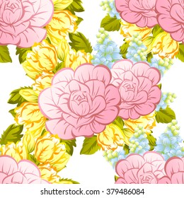 Abstract elegance seamless pattern with floral background