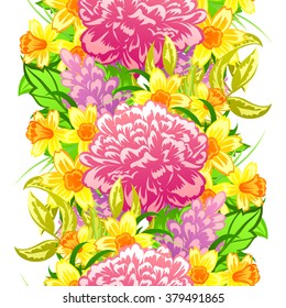 Abstract elegance seamless pattern with floral background