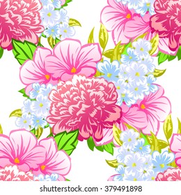 Abstract elegance seamless pattern with floral background