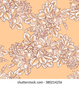 Abstract elegance seamless pattern with floral background