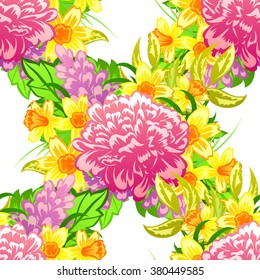 Abstract elegance seamless pattern with floral background
