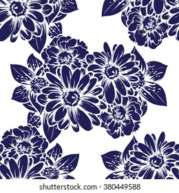 Abstract elegance seamless pattern with floral background