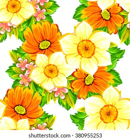 Abstract elegance seamless pattern with floral background