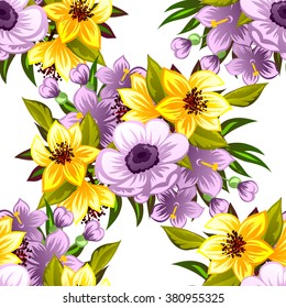 Abstract elegance seamless pattern with floral background