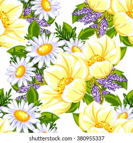 Abstract elegance seamless pattern with floral background