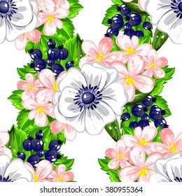 Abstract elegance seamless pattern with floral background